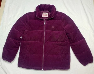 Levi's Zoe Burgundy Corduroy Coat Quilted Puffer Jacket Coat Women's Size M - Picture 1 of 9