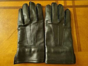 J Crew Men's Cashmere-Lined Leather Gloves Black Medium BB984