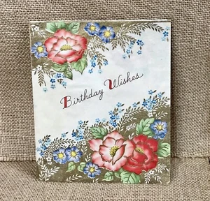 Vintage Shabby Floral Used Paper Birthday Card Junk Journaling Scrapbooking - Picture 1 of 4
