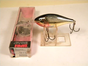 Rapala Risto Rap RR8 Black Silver wood crankbait lure - Picture 1 of 3