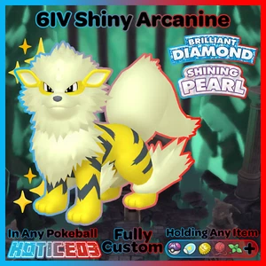 ✨ SHINY 6IV ARCANINE ✨ Pokemon Brilliant DIAMOND and Shining PEARL Kanto Pokemon - Picture 1 of 24