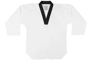 Uniforme Traje Dobok IKKEN Taekwondo | Calce Premium | Blanco y Negro - Imagen 1 de 11