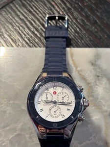 Reloj Michele Tahitian Cronógrafo Unisex con Esfera Blanca y Correa Azul Marino - Imagen 1 de 2