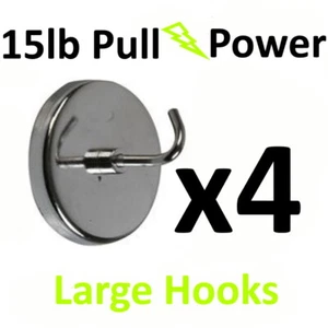 4er-Pack Schwerlast Magnetische Haken Aufhänger 15 Pfund Halten Starker Magnet Küche Kühlschrank - Bild 1 von 3