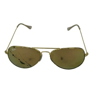 Ray-Bans RB2025 Gold Aviator L 58-14-138 Large Metal made in Italy - Picture 1 of 12