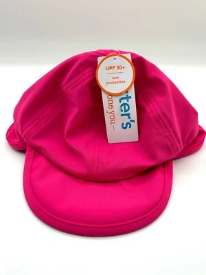 Carters Baby Girls Swim Hat Pink Solid Just One You Sun Head Cover Toddler UPF50 - Image 1 of 4