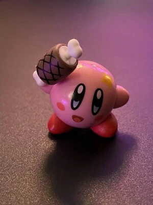 Figura de PVC Kirby Holding Meat Food figura de juguete foodie Foto 1 de 3
