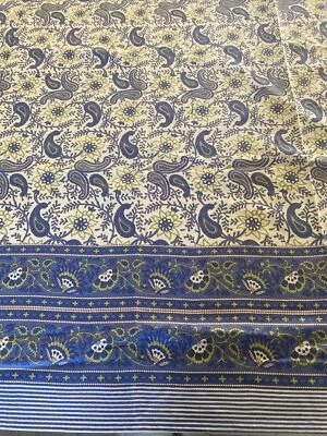 Mantel floral Williams Sonoma Jaipur estampado cachemir 70" x 90" azul blanco griego Foto 1 de 4