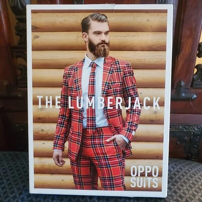 The Lumberjack OppoSuits Hombre M Traje de Navidad: Talla 40 Chaqueta Pantalones Corbata Rojo NUEVO Foto 1 de 4