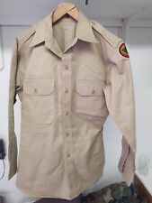 Korean War 24th Division patches Khaki twill Shirt 1946 date 15 1/2 x 32 Sz 40