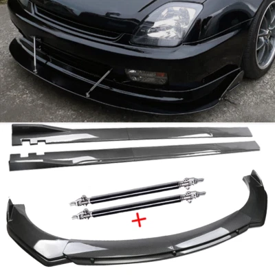 Front Lip Chin Bumper Spoiler Carbon Fiber For Honda Prelude Si Side Skirt Foto 1 de 4