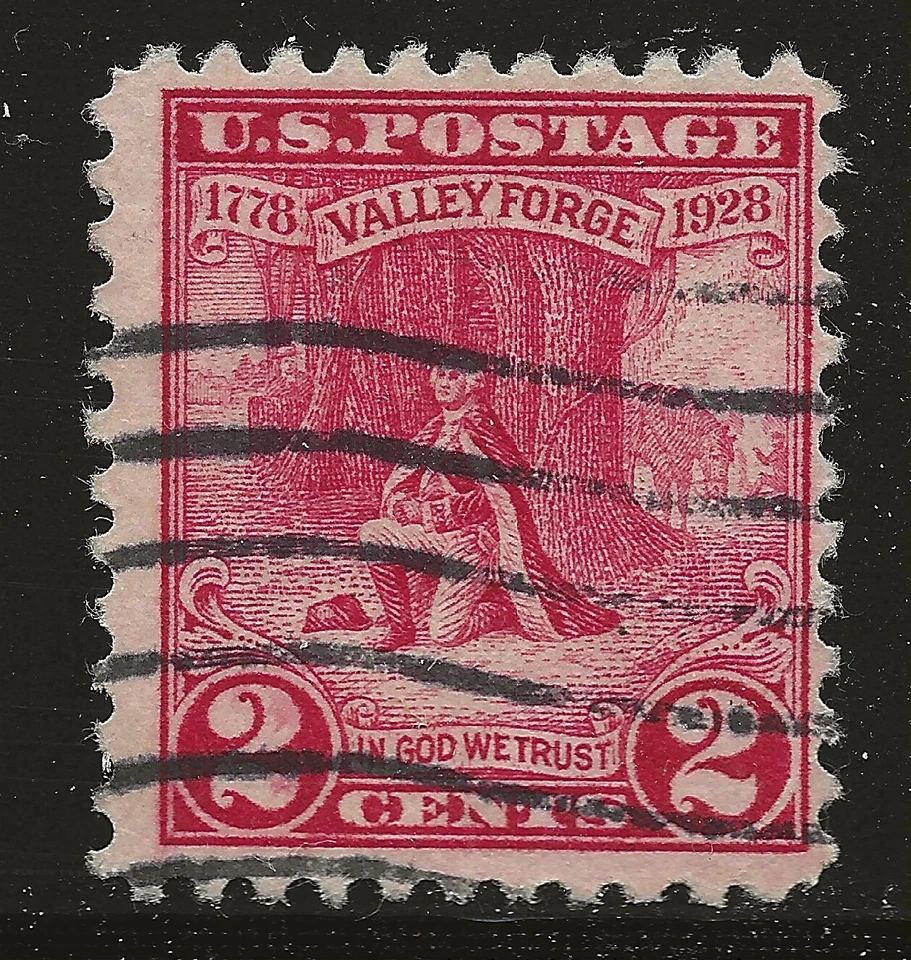 US Scott #645, Single 1928 Valley Forge 2c FVF Used - Image 1 of 1