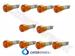PACK OF 10 X 10MM ROUND AMBER ORANGE NEON INDICATOR LENS BULB / LAMP 220/230V - Picture 1 of 10