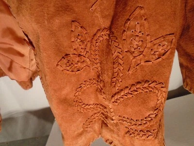 Womens J L Studios Leather Jacket /Blazer Button down. Size 18 Boho,Western - Image 1 of 4