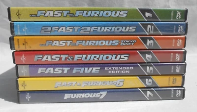 The Fast and Furios DVD Set Series 1 thru 7 Paul Walker Movies Extended Edition - Image 1 of 4