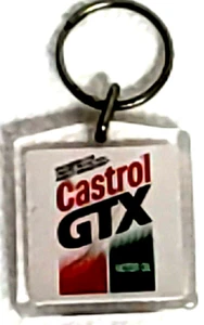 Castrol GTX Motor Oil Plastic Keychain Key Ring Acrylic 1980s Advertising - Picture 1 of 3