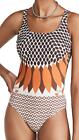 Tory Burch 281296 Women's Printed Tank Suit, Giverny Engineer, Size Small