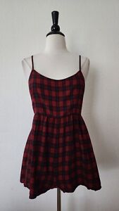 Urban Outfitters Romper New Q Size Medium Black Red Plaid Grunge Rock Clueless