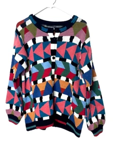 Cárdigan Kate Russell Para Mujer M L Suéter Geométrico Kawaii Botón Delantero - Imagen 1 de 8