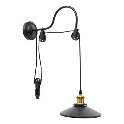 Vintage Wall Sconce Lamp Wall Hanging Light Wall Mounted Pulley Light Fixture - Image 1 of 4