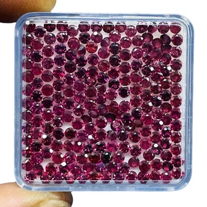 300 Pcs Natural Rhodolite Garnet 2.5mm Round Cut Loose Untreated Gemstones Lot - Picture 1 of 7