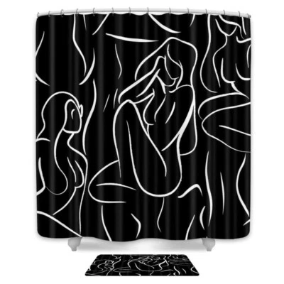 lteqchi  Funny Adult Sexy Fabric Shower Curtain and Rug Set Decor Bathroom Mat - Image 1 of 4