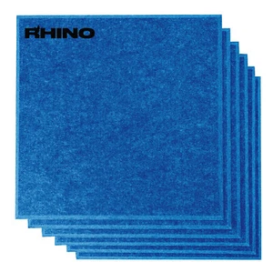 RHINO 12x12 Acoustic Panels 6-Pack – Blue Sound Absorbing Fiber Foam Tiles - Picture 1 of 8