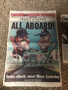 New York Yankees Subway Vs Mets World Series Baseball Champions 2000 Zeitung - Bild 1 von 7