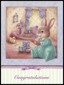 Greeting Card - Rabbit - Susan Wheeler - New Baby - 0234 - Picture 1 of 2