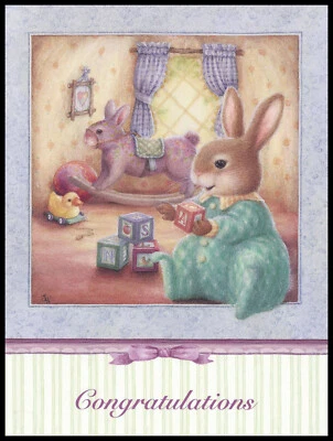 Greeting Card - Rabbit - Susan Wheeler - New Baby - 0234 - Image 1 of 2