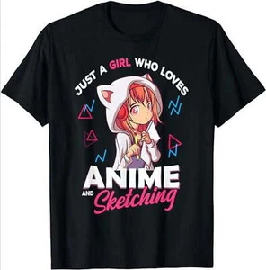 Just A Girl Who Loves Anime and Anime Merch T-Shirt - Picture 1 of 12