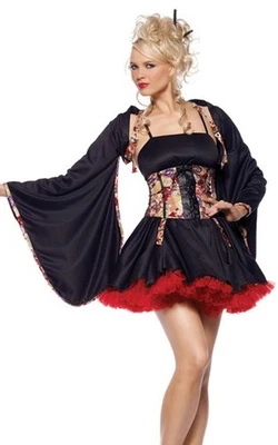 Leg Avenue 2 PC Plum Blossom Geisha Costume Y2K NEW - Image 1 of 3