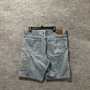 Vintage Y2K Falls Creek Jean Shorts Jorts Men’s Size 36 Embroidered Baggy Blue - Picture 1 of 10