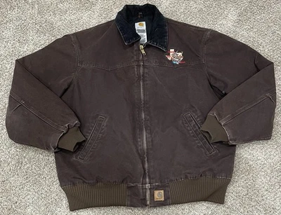 Chaqueta de Colección Carhartt Santa Fe J14DKB Ropa de Trabajo Acolchada Marrón Para Hombre Talla XL Logo Foto 1 de 4