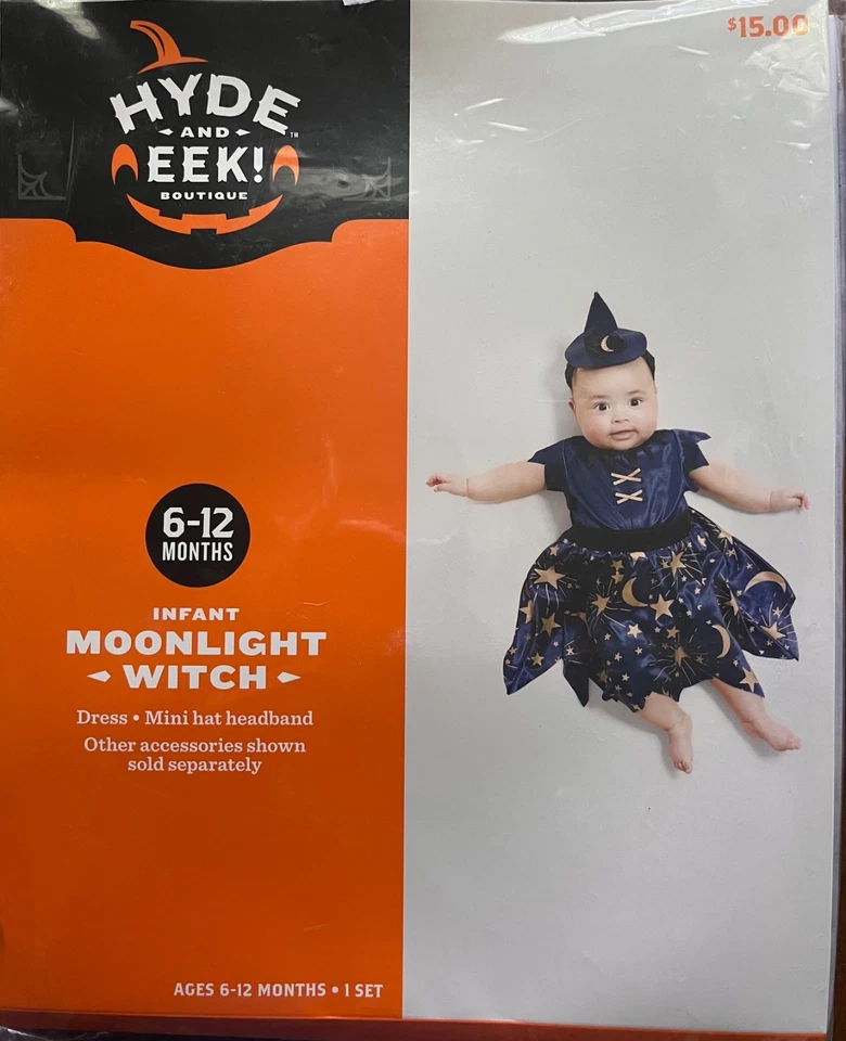 Halloween Hyde & Eek! Infant Moonlight Witch Dress Hat Costume Size 6-12 months - Image 1 of 1