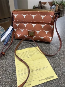 Dooney & Bourke Texas Longhorns Team Farbe Ginger Damen-Umhängetasche neu mit Etikett - Bild 1 von 18