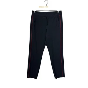 Athleta Stellar Novelty Trouser Stretch Ankle Pants Black Size 12 Travel Casual - Picture 1 of 15