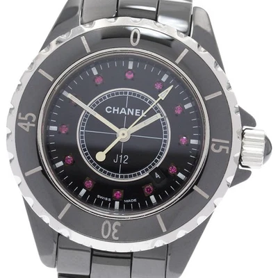 CHANEL J12 H1634 Black ceramic 12P ruby black Dial Quartz Ladies Watch_923152 - Image 1 of 4