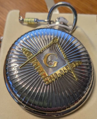 Масонские масонские карманные часы в винтажном стиле классические бронзовые с цепочкой - Изображение 1 из 4