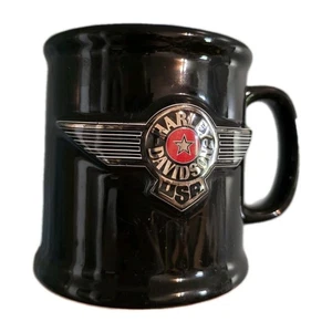 HARLEY-DAVIDSON USA 2000 Dark Blue 3D Wings Logo Coffee Mug Cup 16 fl. oz. - Picture 1 of 6