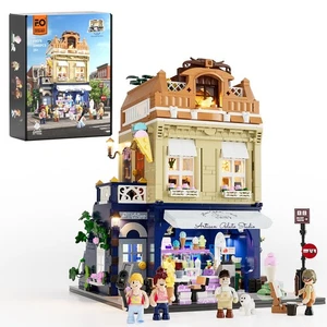 Gelato-Store Lighting Building-Bricks Set - City Town Ice Cream Shop LED Ligh... - Picture 1 of 8