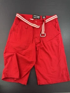 Evolution In Design rote Cargo Premium Twill Shorts Herren 34 mit passendem Gürtel - Bild 1 von 8