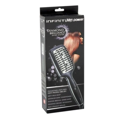 Conair Infiniti PRO Diamond Brilliance Hot Paddle Brush Black 400 degrees BC7R2 - Image 1 of 4