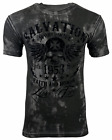 ARCHAIC Affliction Men's T-Shirt BLACK TIDE Skull Black Tattoo Biker MMA