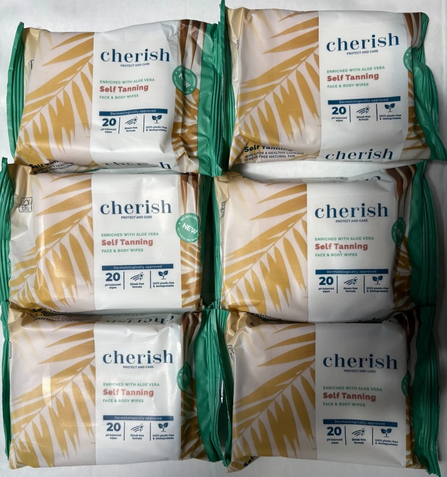 Cherish Self Tanning Face & Body Wipes ? 20 Wipes x3