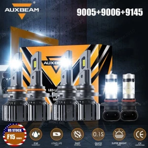 For GMC Canyon 2004-2012 AUXBEAM 6000K LED Headlight Kit Hi&Lo+Fog Light Canbus - Picture 1 of 12