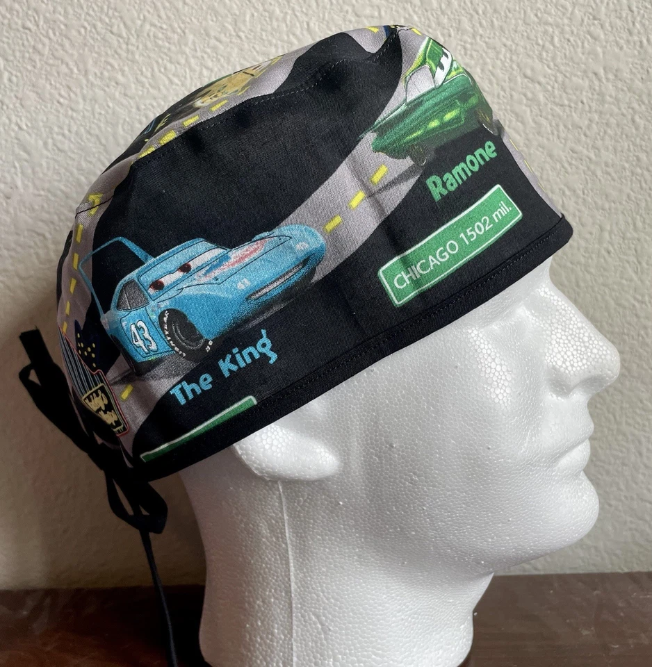 Cars Movie Street Scrub Hat Chemo Cap - Image 1 of 1
