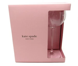 Vaso de vino Lenox Kate Spade cristal Larabee punto globo 4 unidades nuevo en caja - Imagen 1 de 5