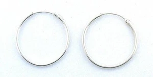 Par de aretes polacos brillantes de aro de 4/5 pulgadas de plata de ley PSE47 - Imagen 1 de 2
