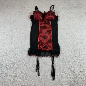 Tracy Lingerie Corset Women S Red Lace Bow Y2K 2000s Darkgoth Coquette Halloween - Picture 1 of 10